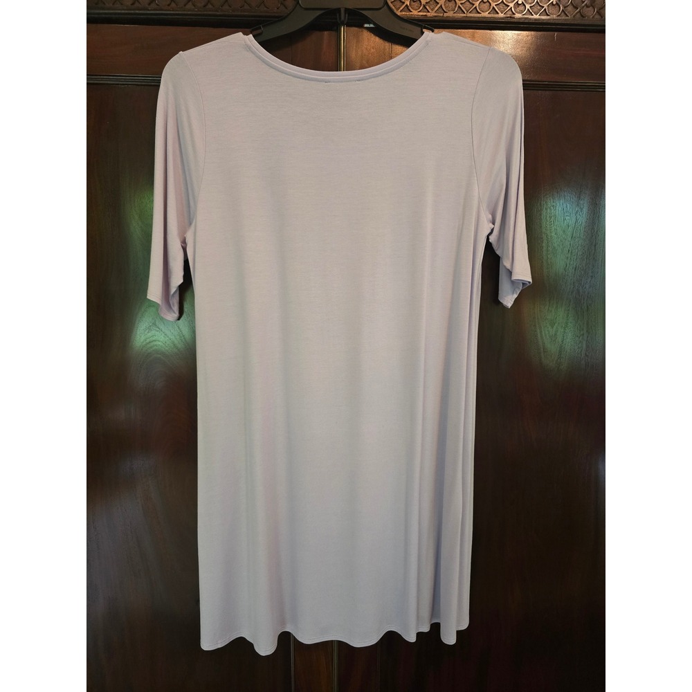 Eileen Fisher Wisteria Scoop Neck Tunic/Dress Purple Elbow Sleeve Medium - Picture 6 of 7